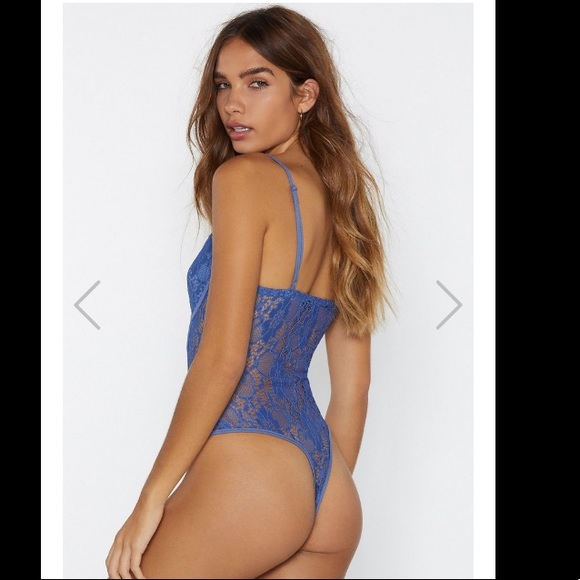 Blue Lace Bodysuit - Picture 3 of 8